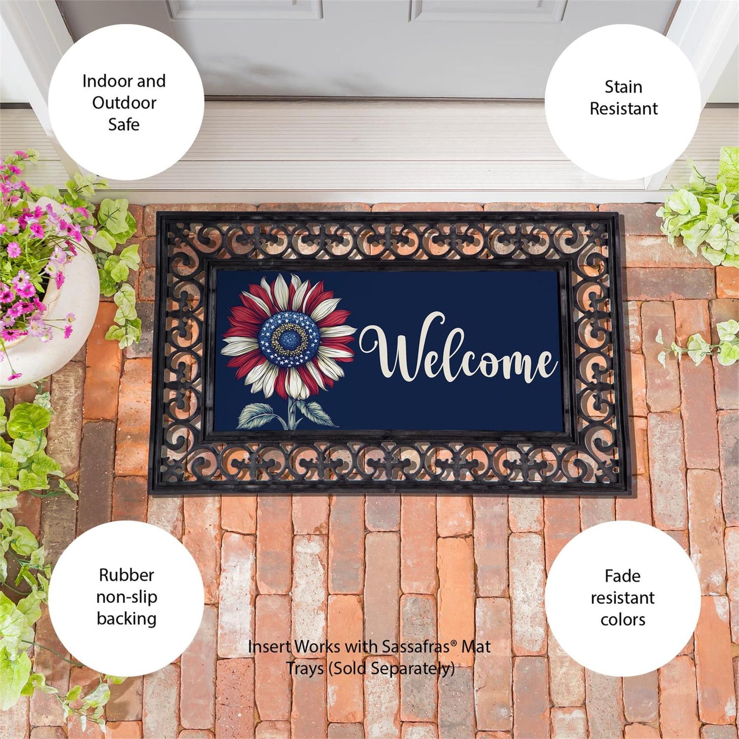Sassafras Insert - Patriotic Vibrant Sunflower