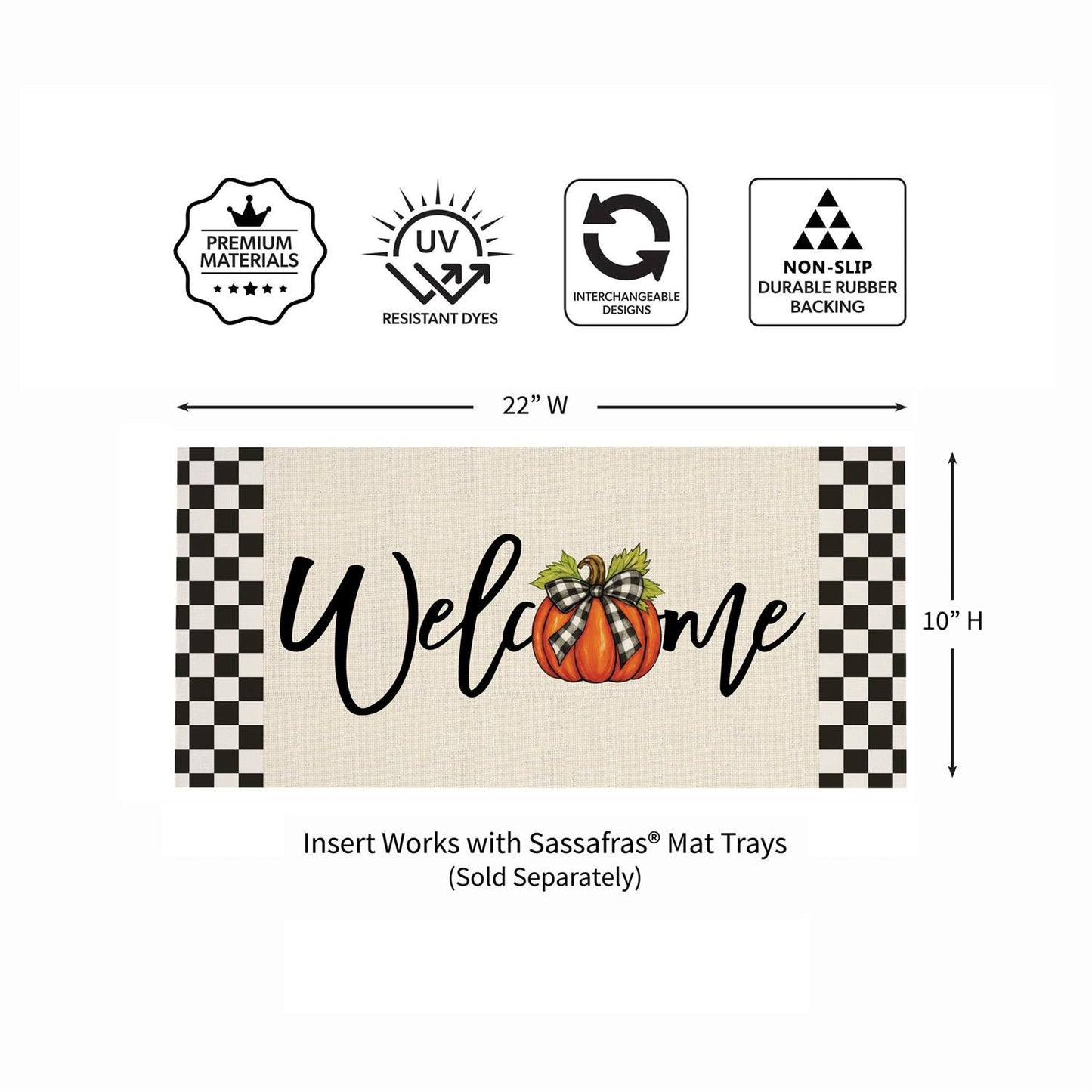 Sassafras Mat - Checkered Bow Pumpkin