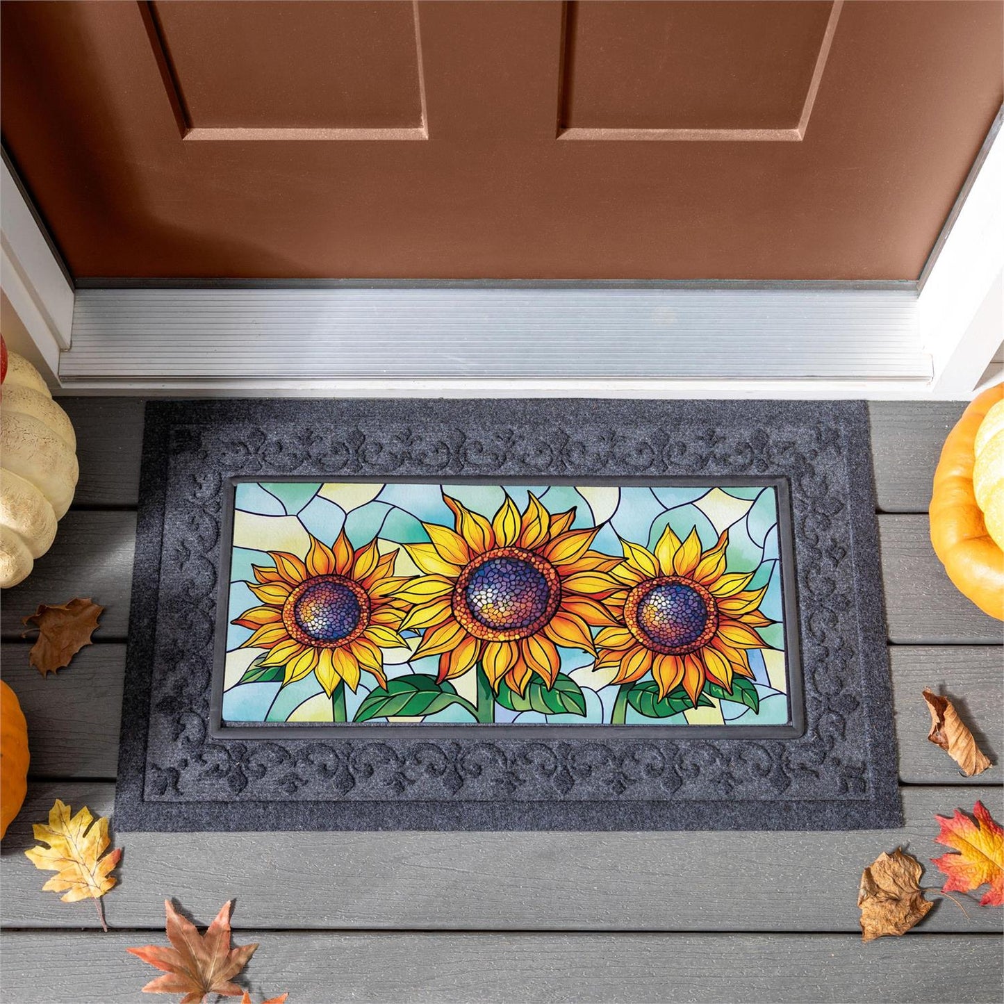 Sassafras Mat - Stained Glass Sunflower Stalk