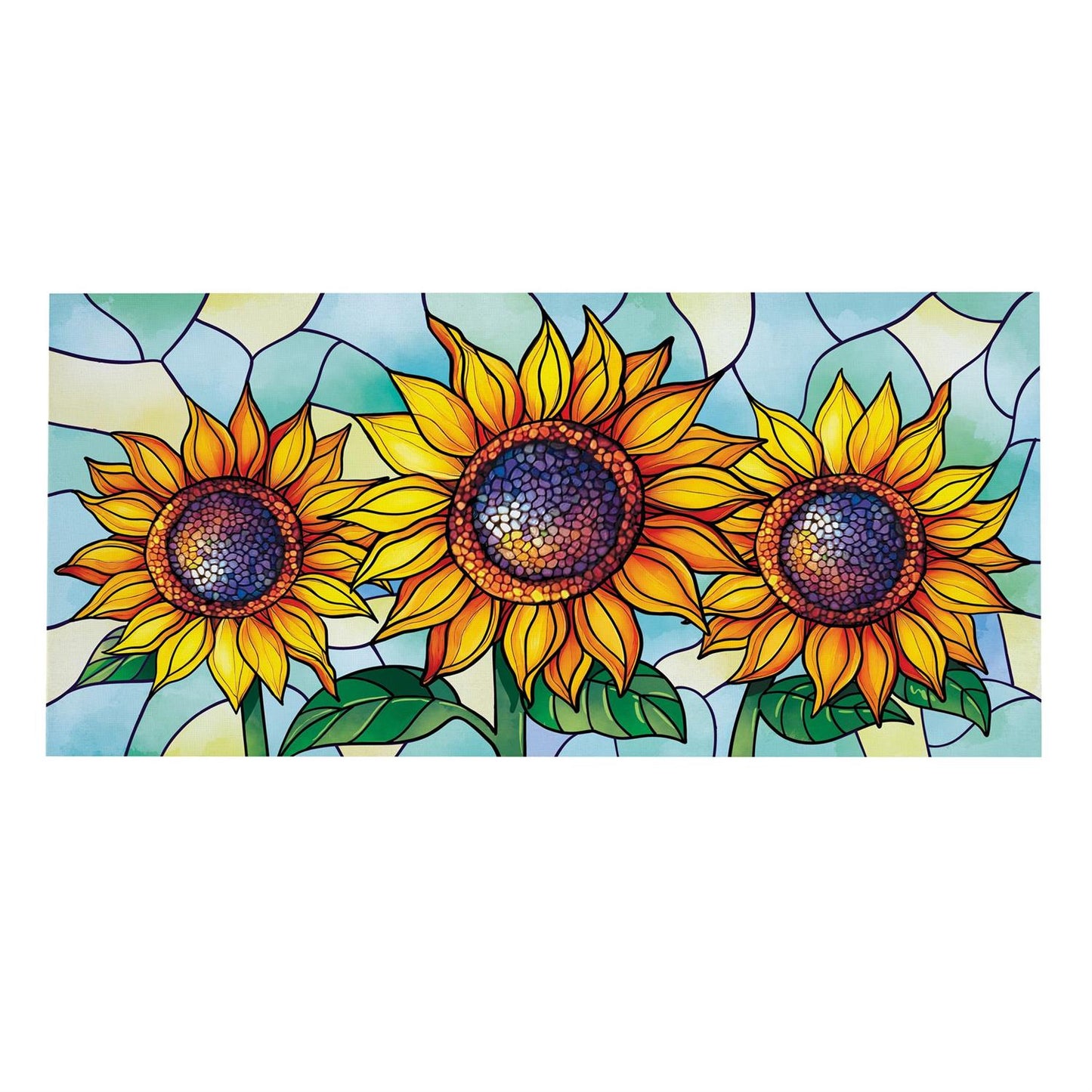 Sassafras Mat - Stained Glass Sunflower Stalk