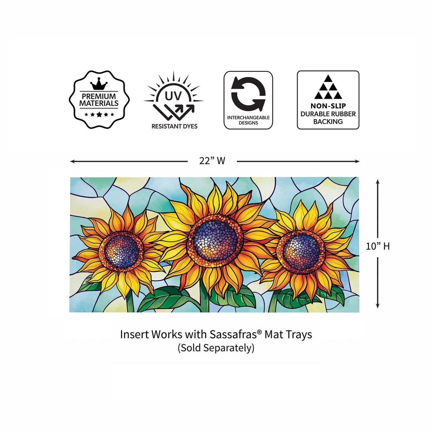 Sassafras Mat - Stained Glass Sunflower Stalk