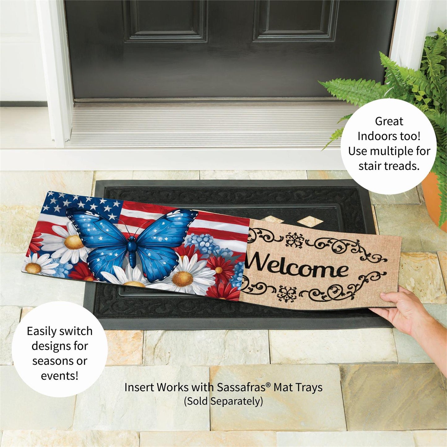 Sassafras Insert - Patriotic Butterfly