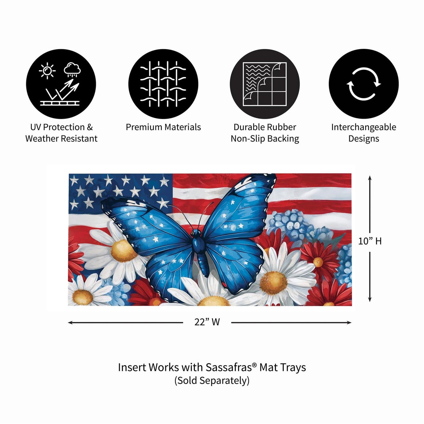 Sassafras Insert - Patriotic Butterfly