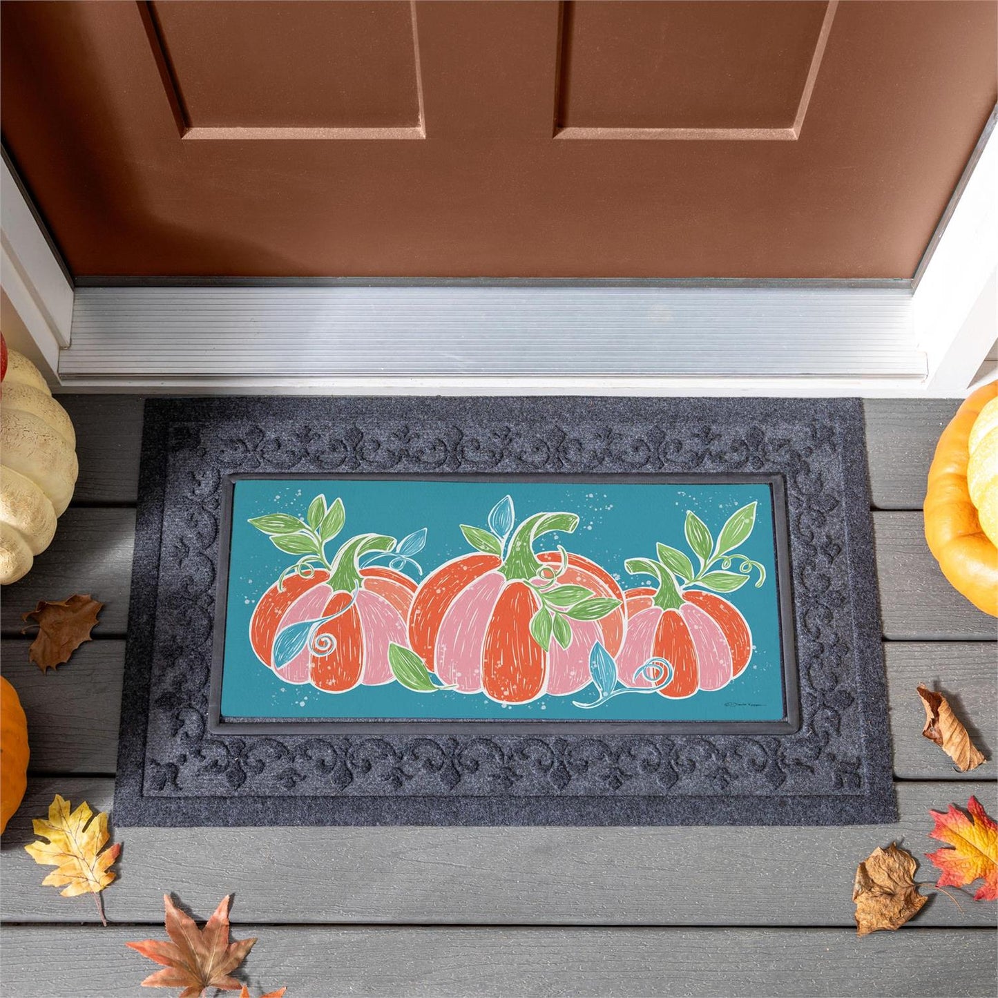 Sassafras Mat - Fun Bright Pumpkin