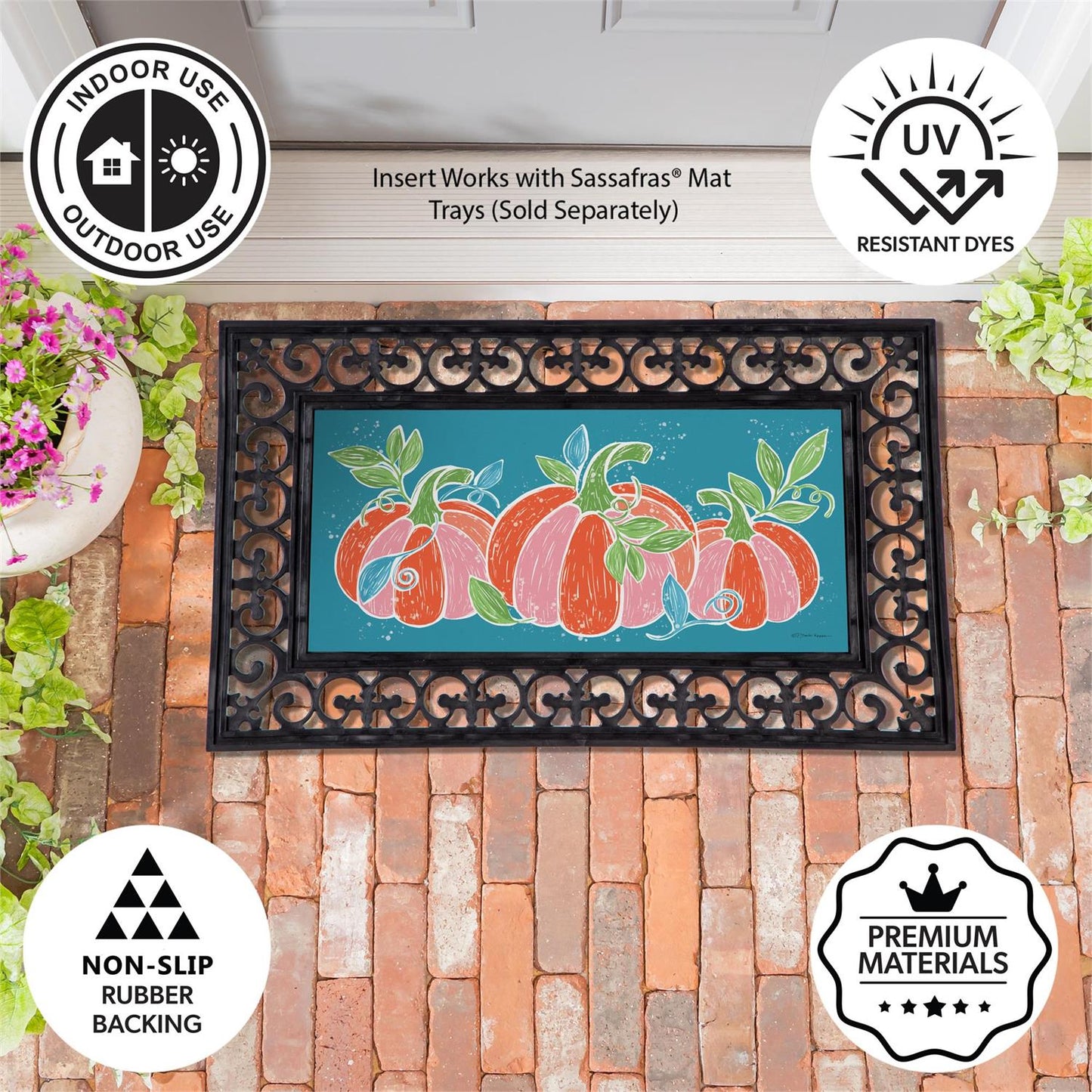 Sassafras Mat - Fun Bright Pumpkin