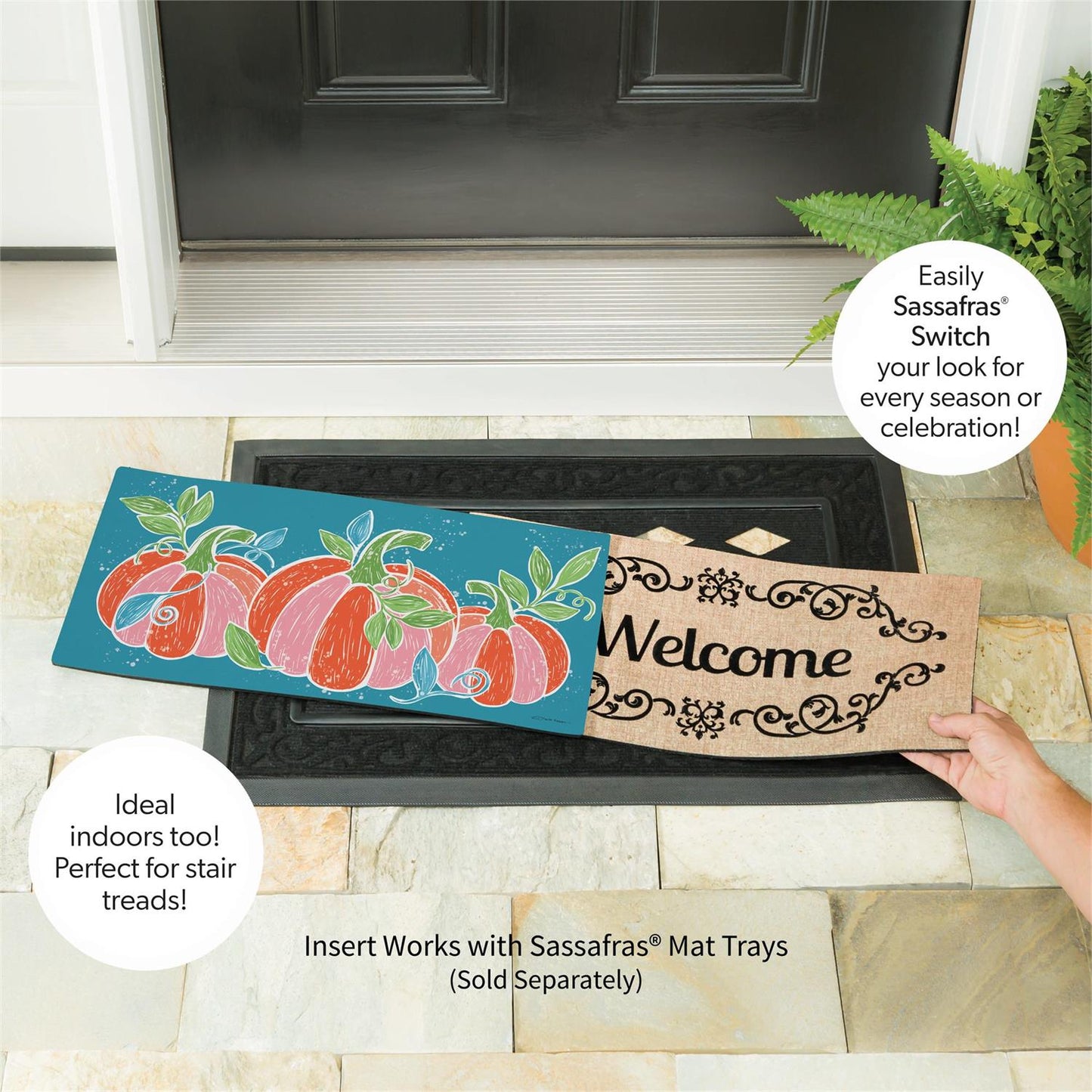 Sassafras Mat - Fun Bright Pumpkin