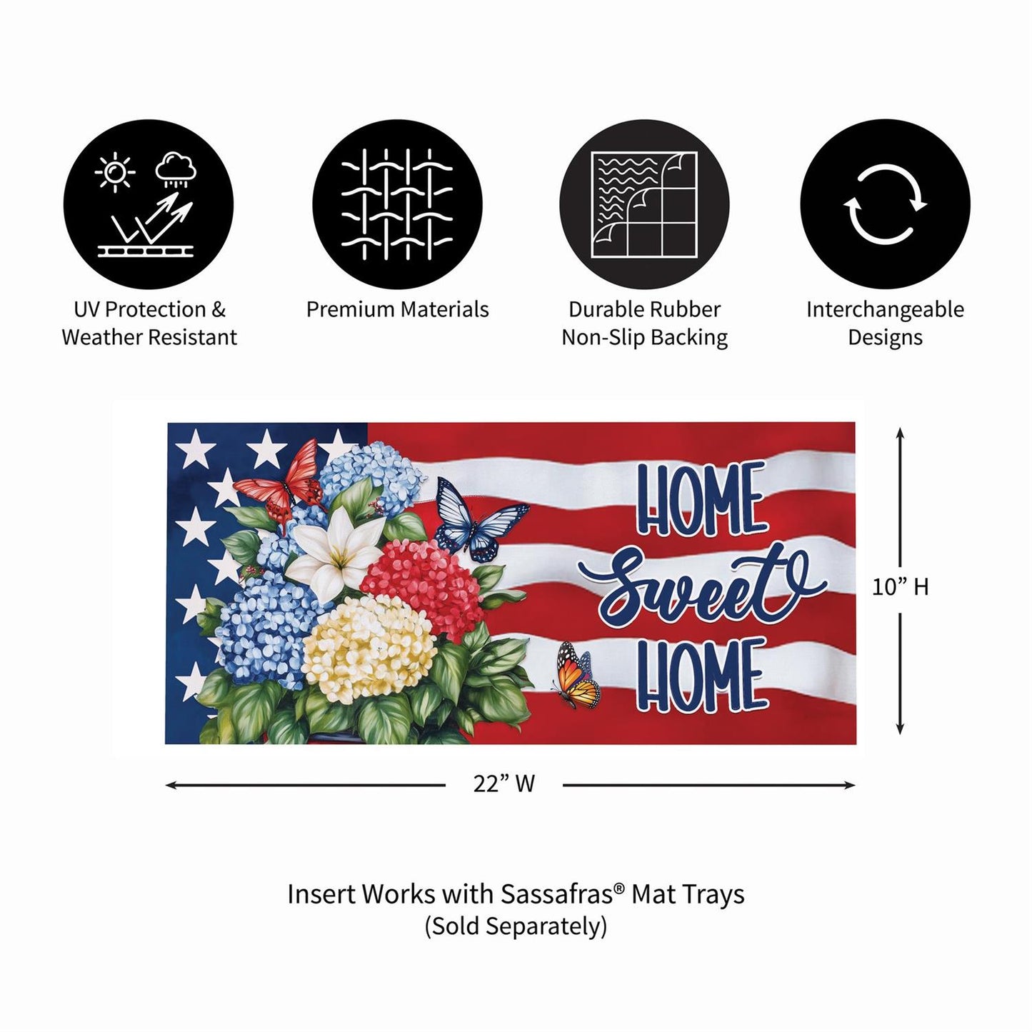 Sassafras Insert - Patriotic Hydrangeas
