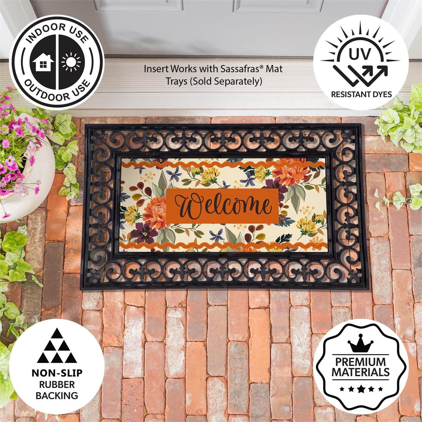 Sassafras Mat - Fall Floral Welcome