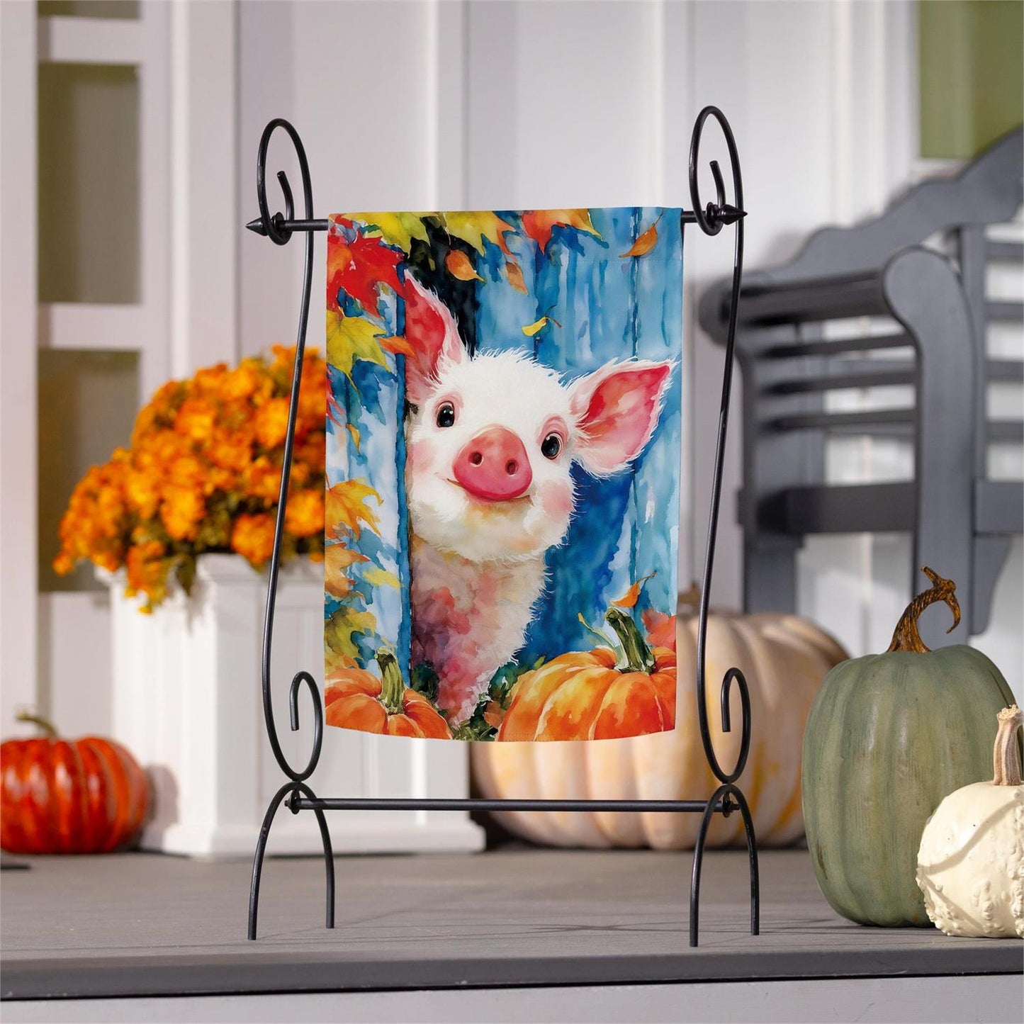 Garden Flag - Peyton Playful Pig