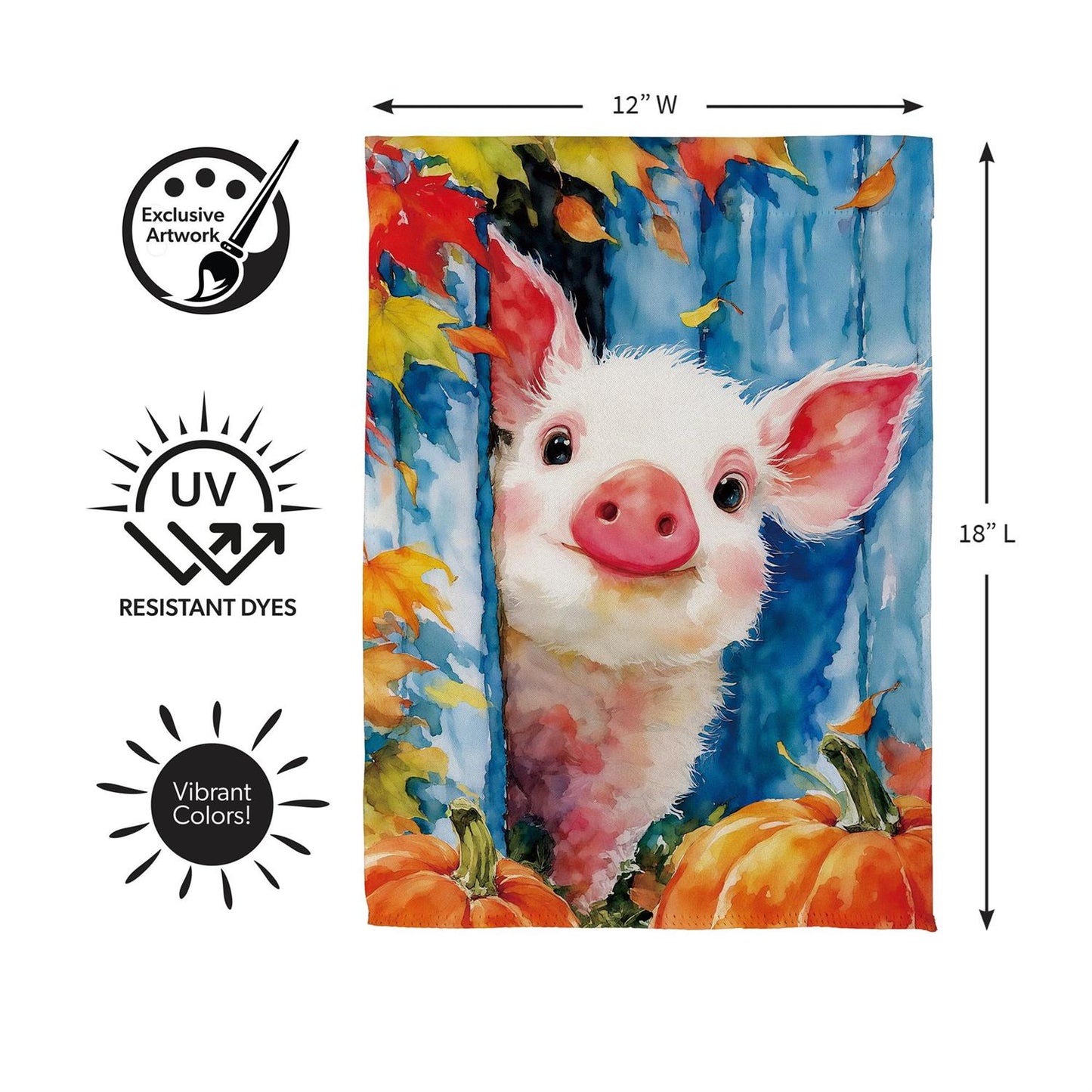 Garden Flag - Peyton Playful Pig