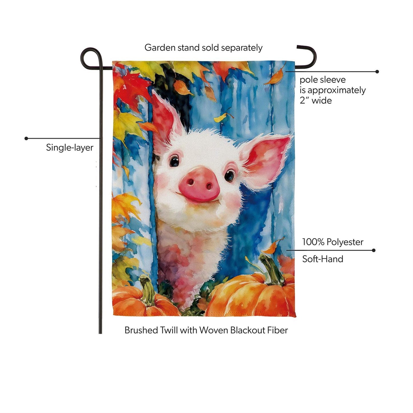 Garden Flag - Peyton Playful Pig