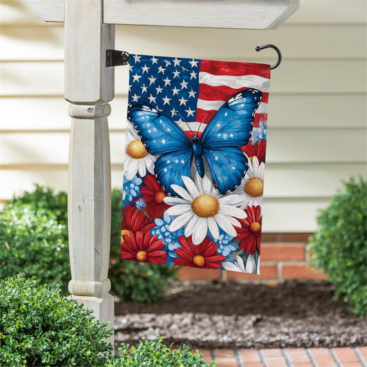 Garden Flag - Patriotic Butterfly Suede