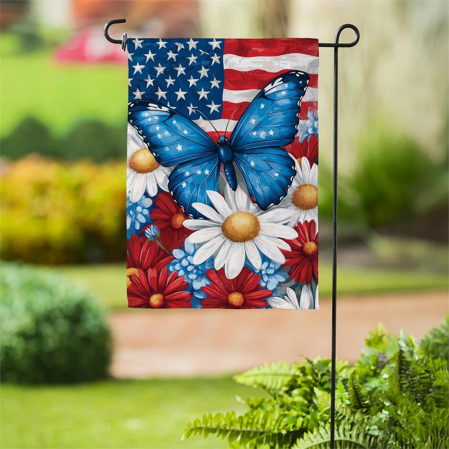 Garden Flag - Patriotic Butterfly Suede