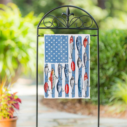 Garden Flag - Fishing Life Suede