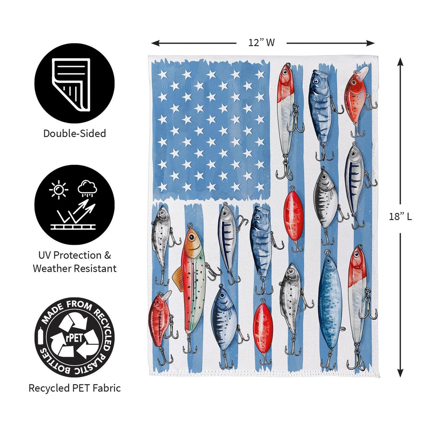Garden Flag - Fishing Life Suede