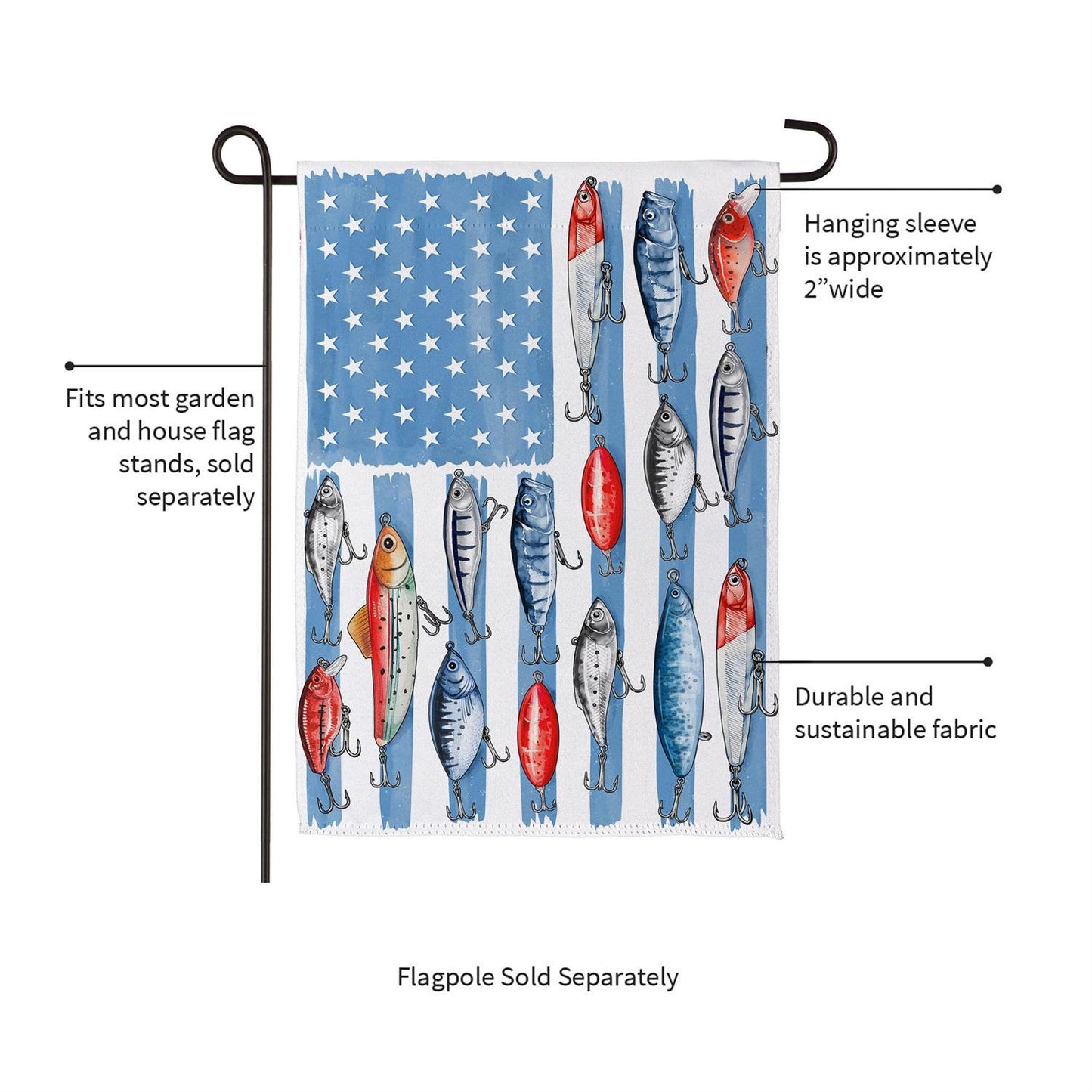 Garden Flag - Fishing Life Suede