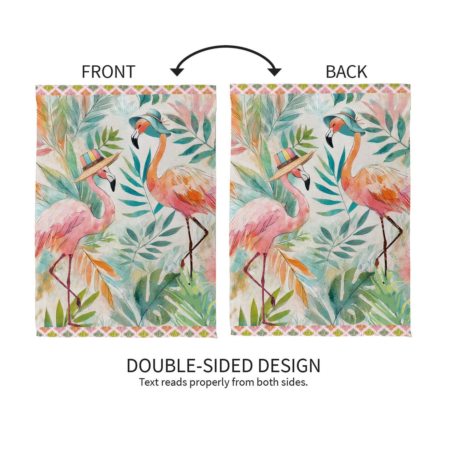 Garden Flag - Palm Beach Flamingos Suede