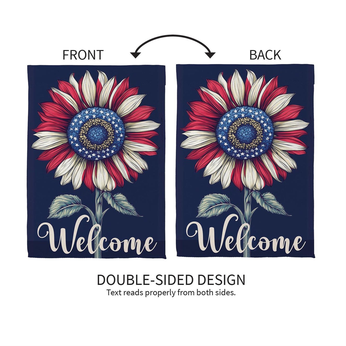 Garden Flag - Patriotic Vibrant Sunflower Suede
