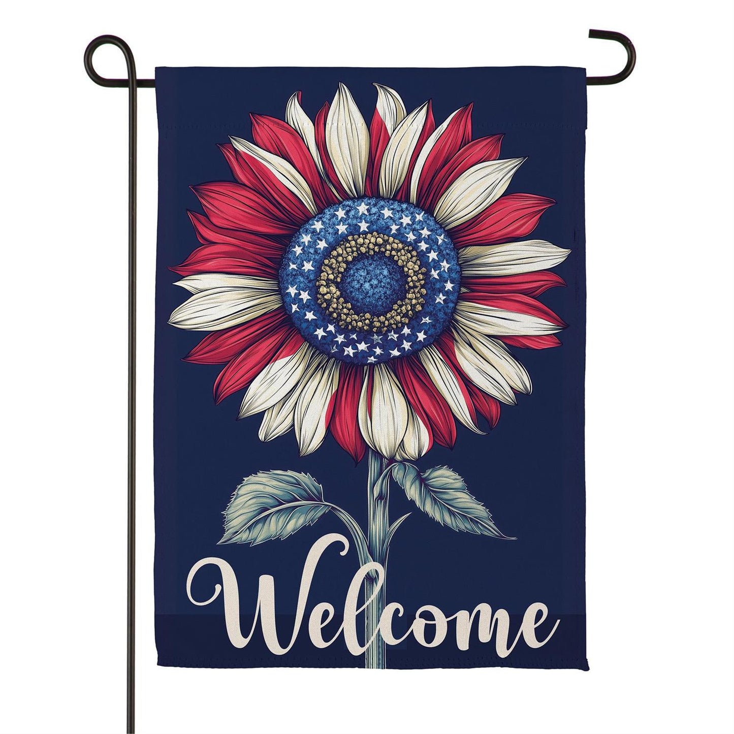 Garden Flag - Patriotic Vibrant Sunflower Suede