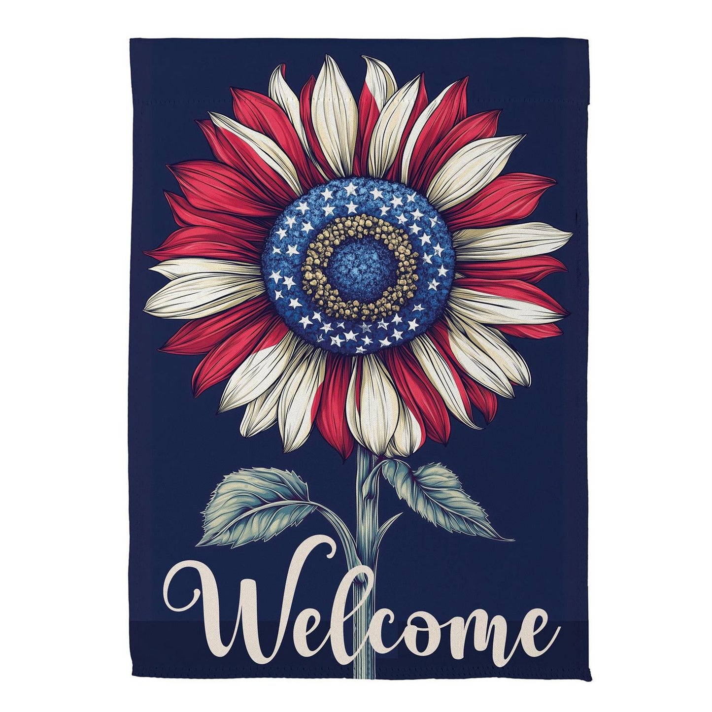 Garden Flag - Patriotic Vibrant Sunflower Suede