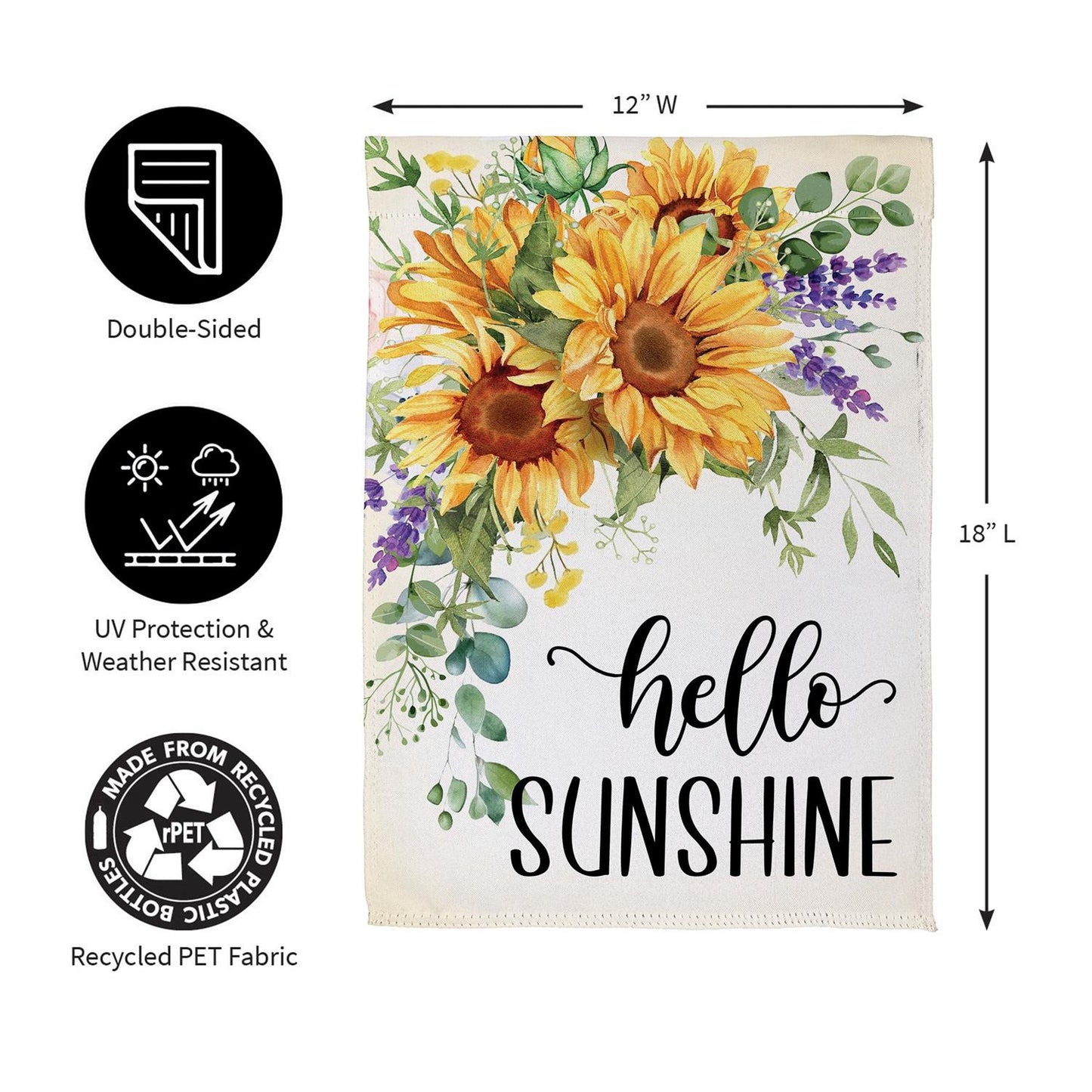 Garden Flag - Hello Sunshine Sunflower Suede