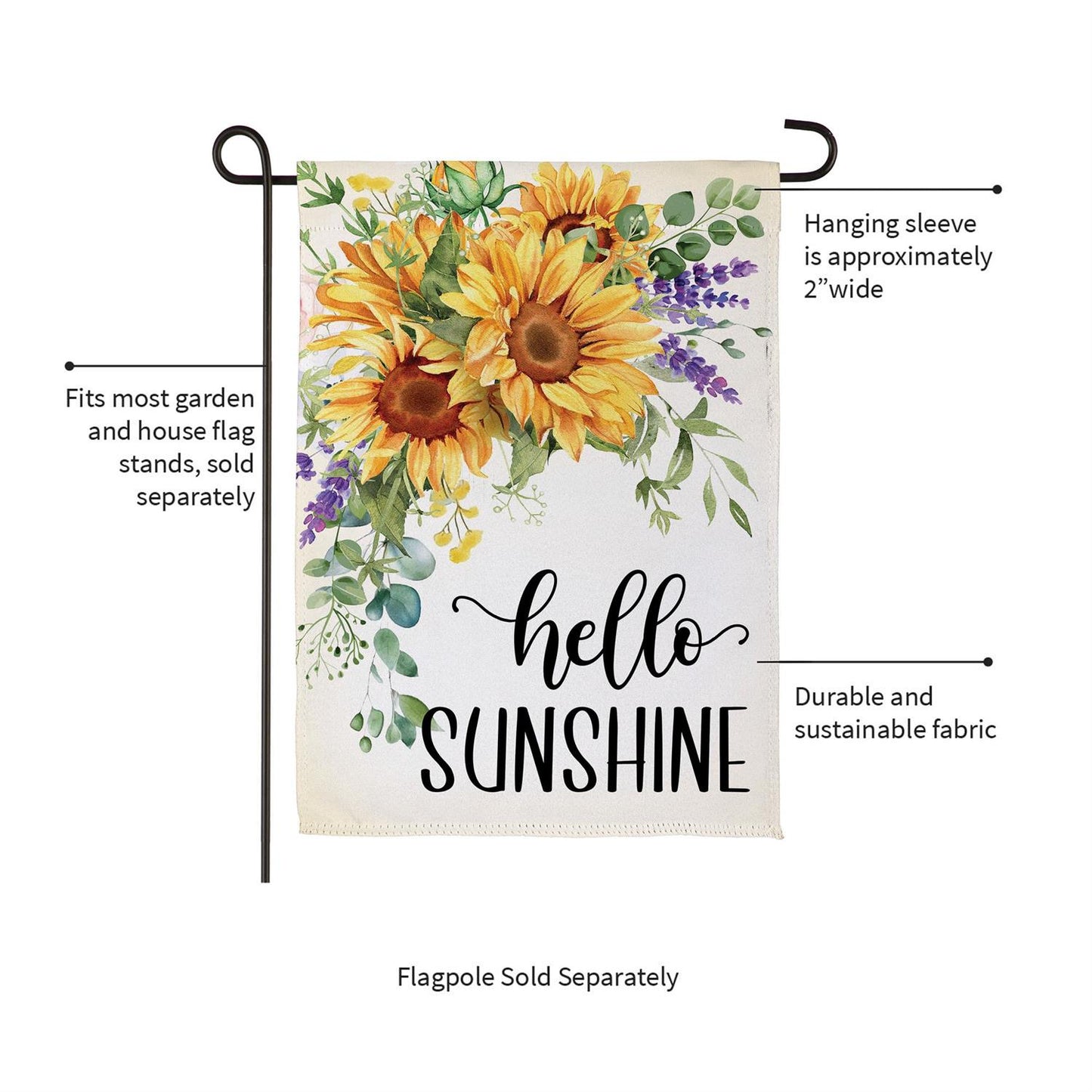 Garden Flag - Hello Sunshine Sunflower Suede