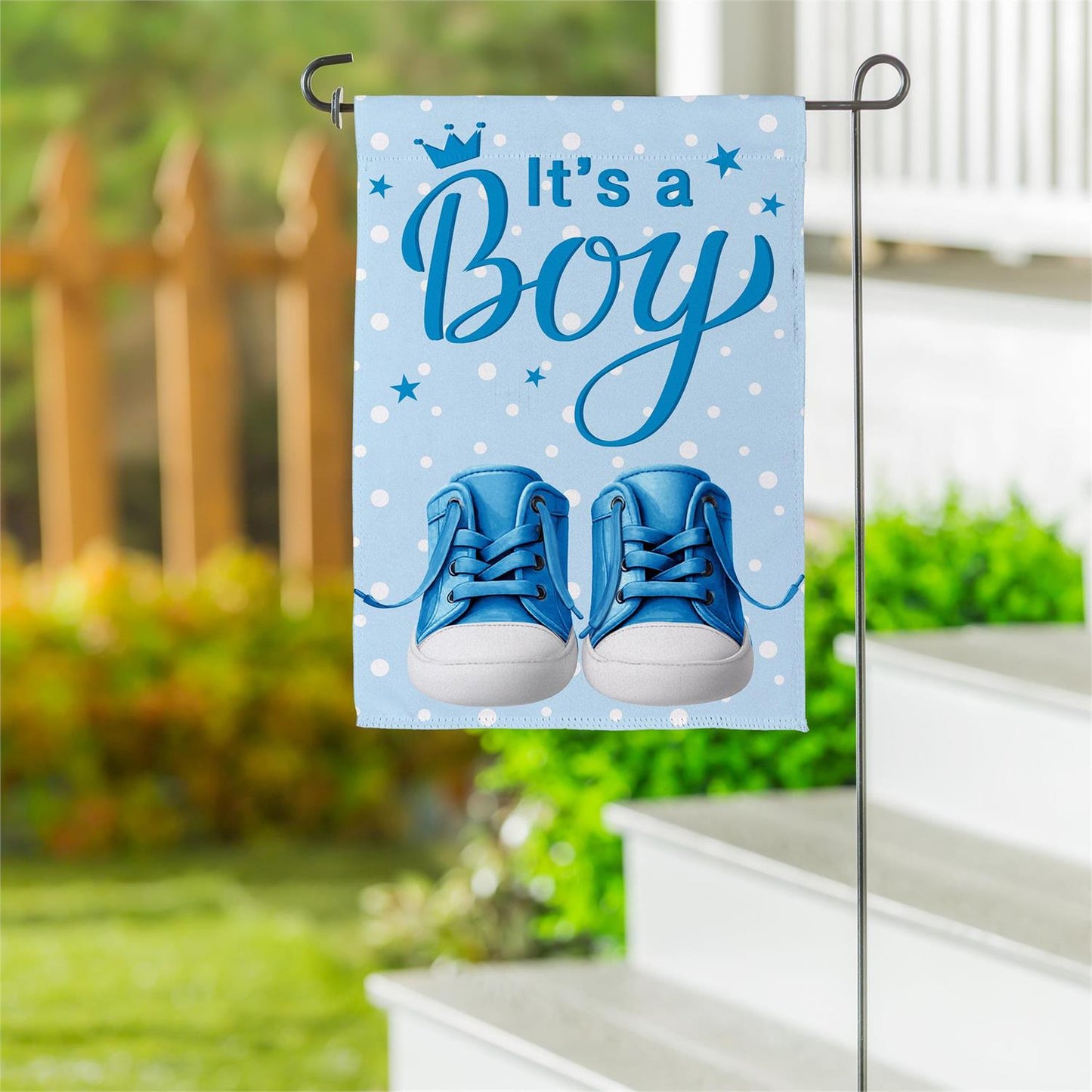 Garden Flag - Its a Boy Blue Suede