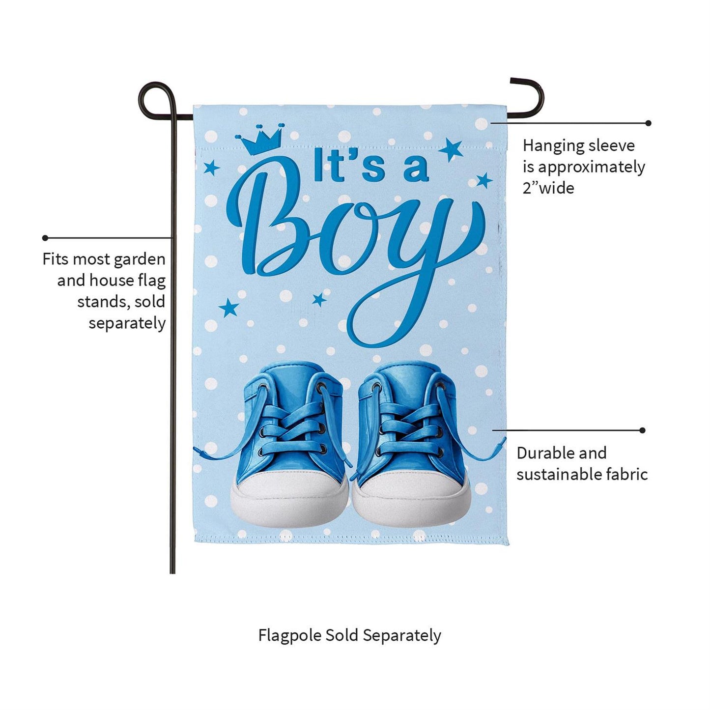 Garden Flag - Its a Boy Blue Suede