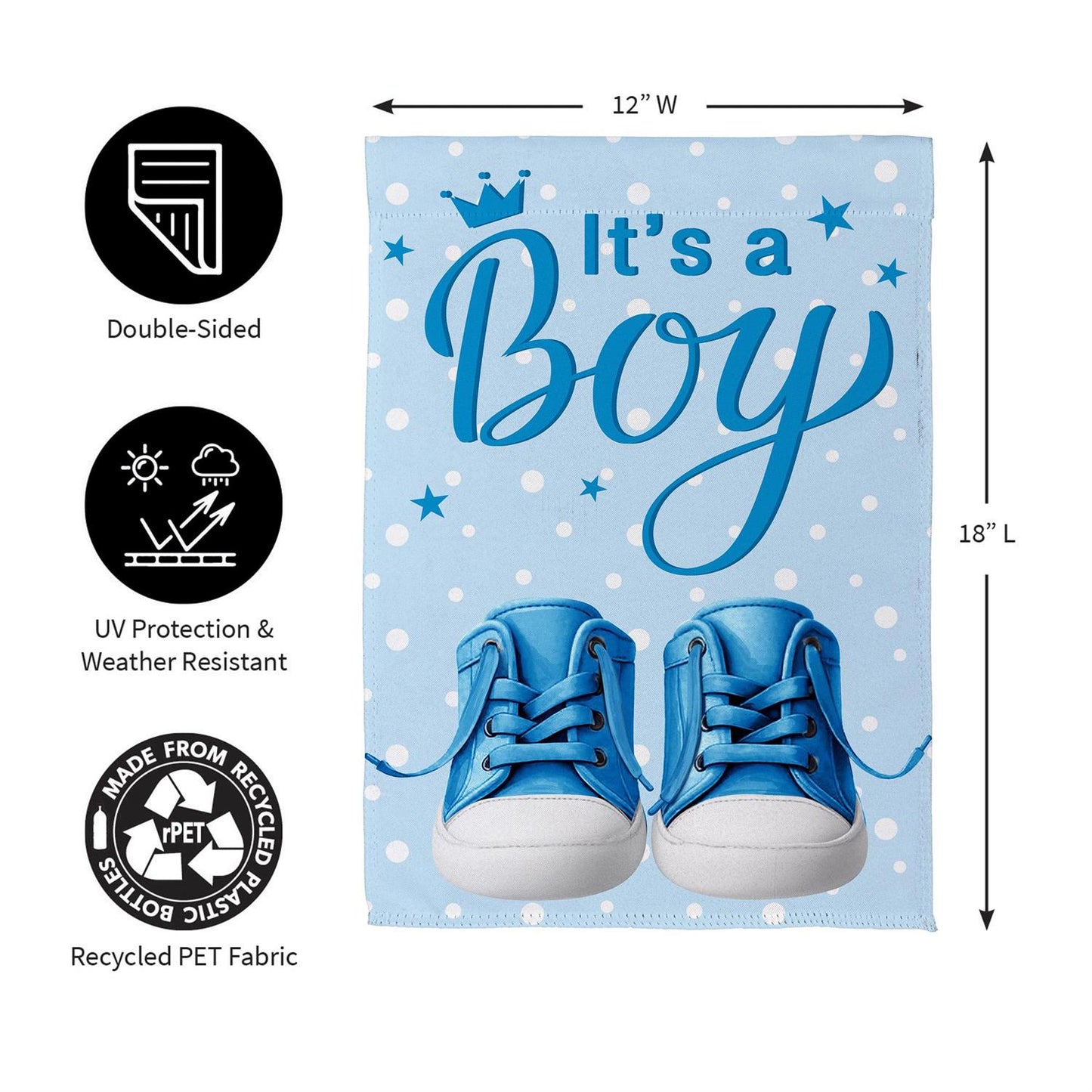 Garden Flag - Its a Boy Blue Suede