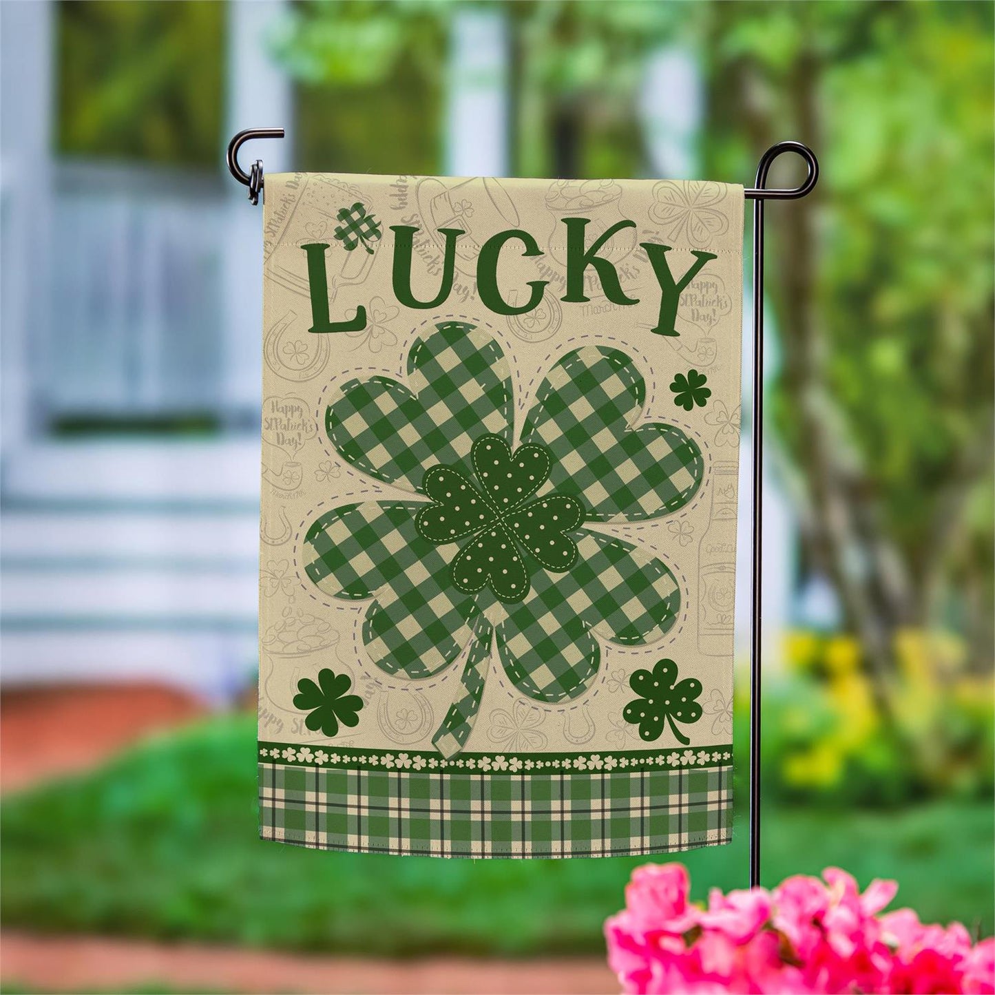 Garden Flag - Lucky Clover Suede