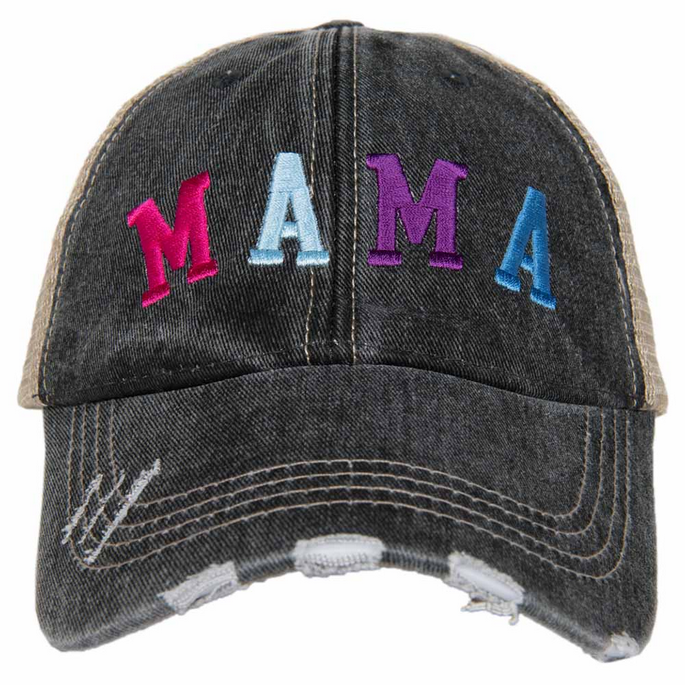 MAMA Multicolored Black Trucker Hat