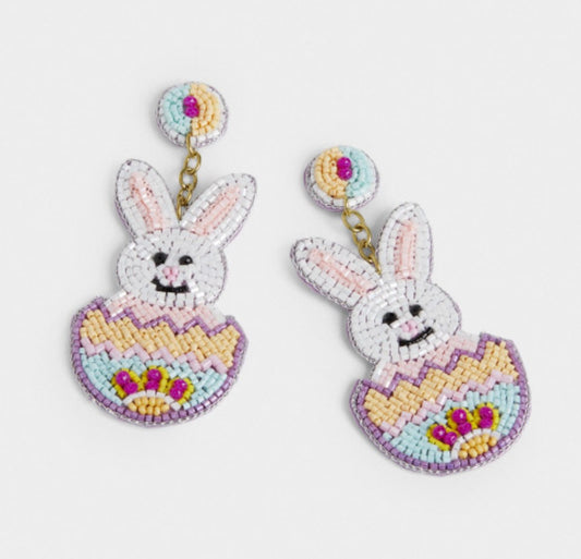 Easter Bunny Earrings - Multi Pastel