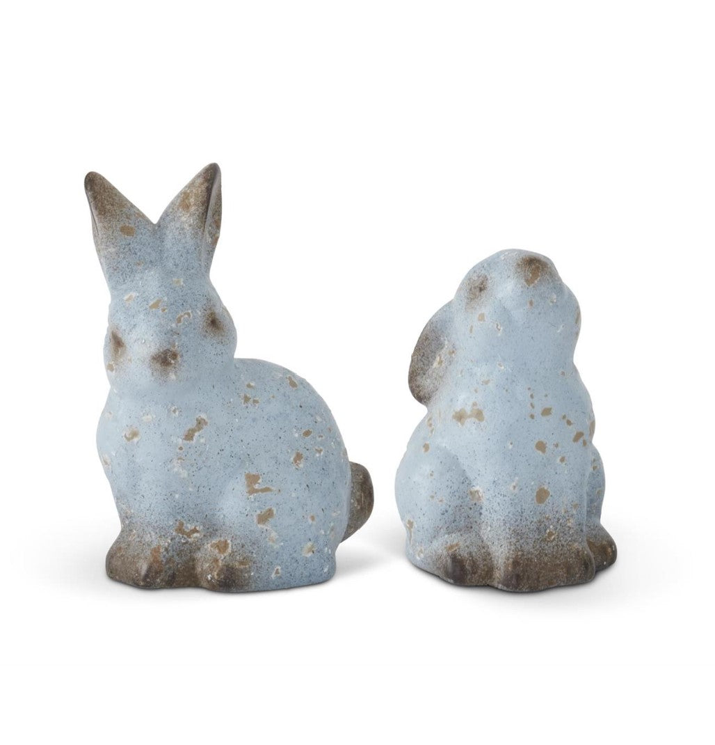 6" Blue Terracotta Bunny