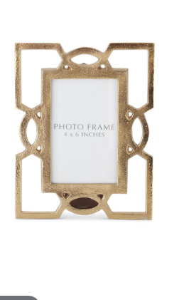 4x6 Textured Gold Metal Cutout Frame