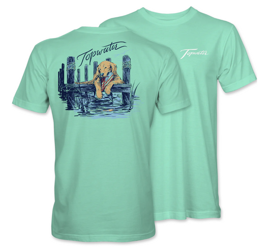 T-shirt - Dog on Dock - Mint