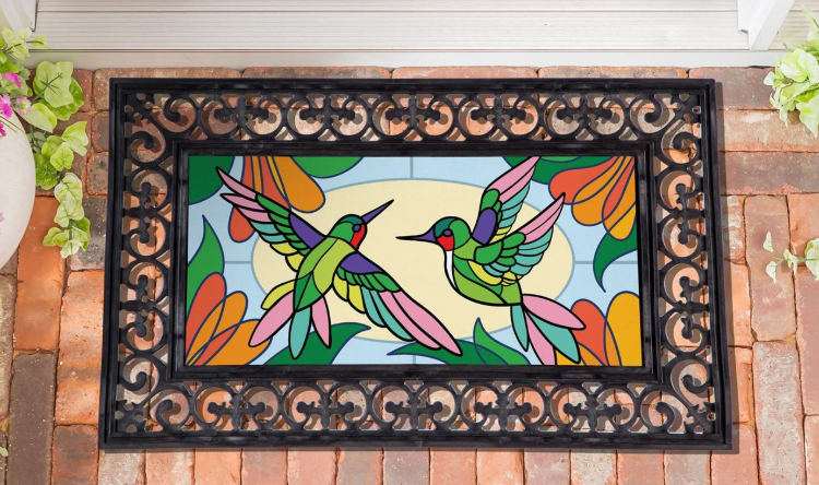 Sassafras Mat - Stained Glass Hummingbirds