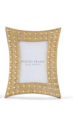 Frame - 3x5 Gold Metal Dot Embossed