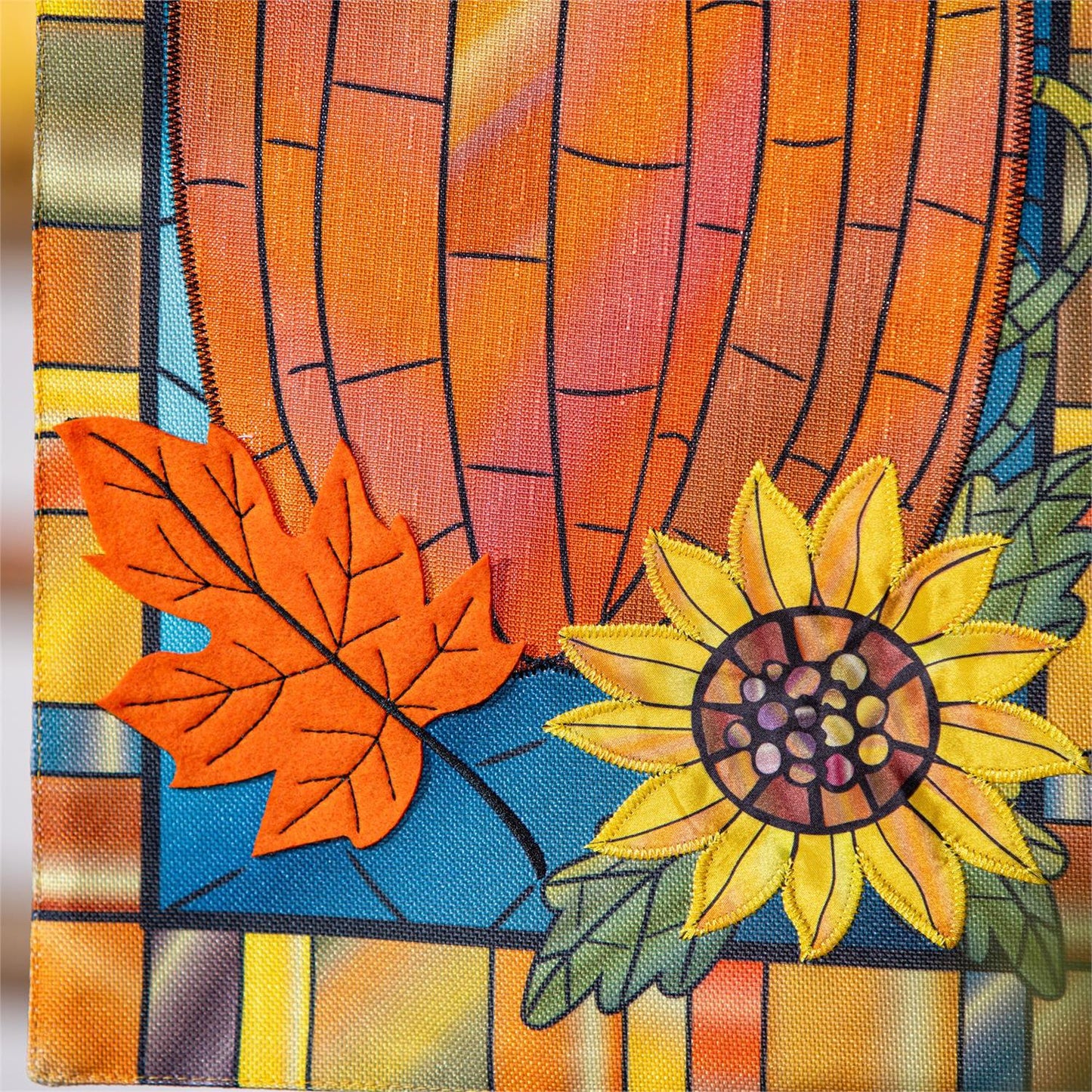 Impressions Flag - Fall Pumpkin Stained Glass