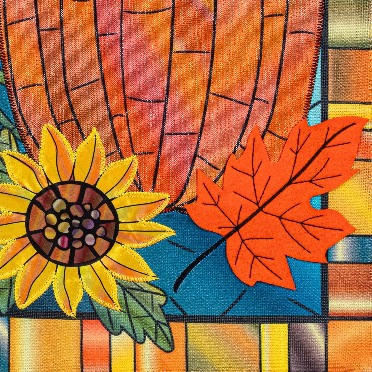Impressions Flag - Fall Pumpkin Stained Glass