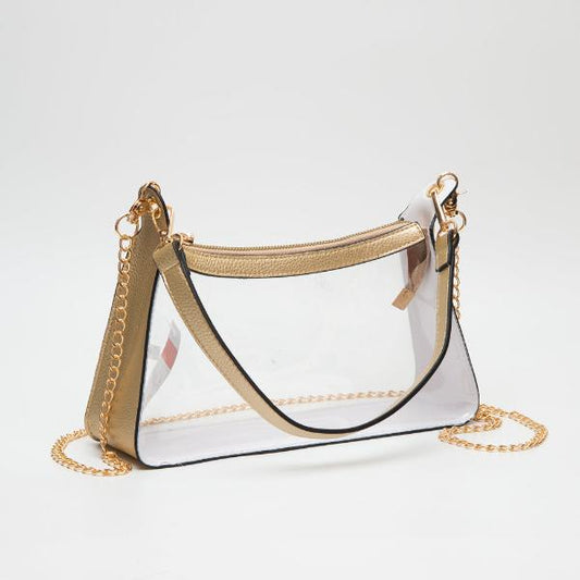 Zip Top Clear Bag - Gold