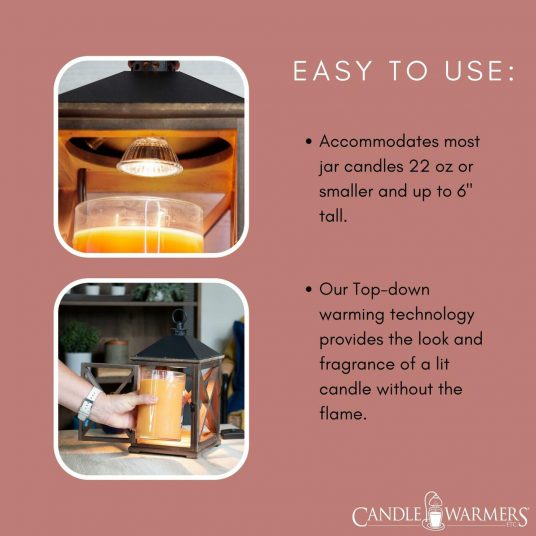 Wooden Candle Warmer Lantern - Brown