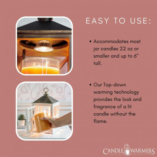 Wooden Candle Warmer Lantern - White