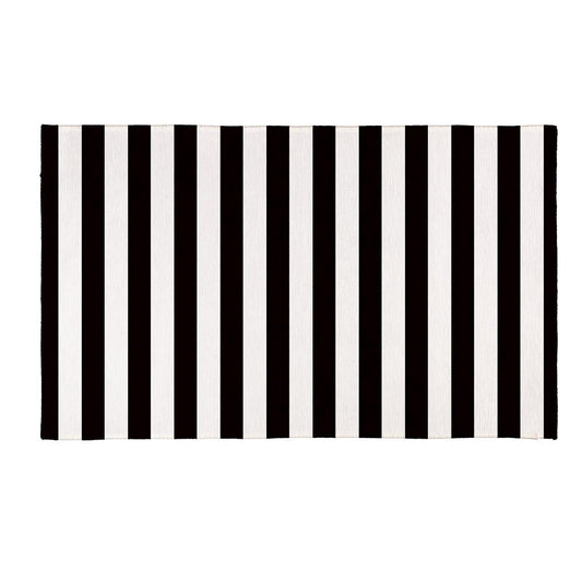 24x36 Washable Mat - Black & White Stripes