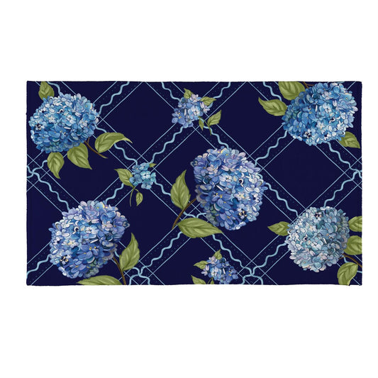 Washable Mat - 24"Lx36"H, Hydrangea Haven