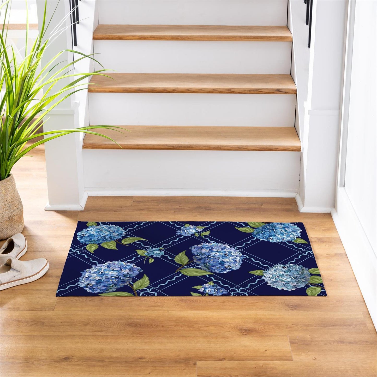 Washable Mat - 24"Lx36"H, Hydrangea Haven