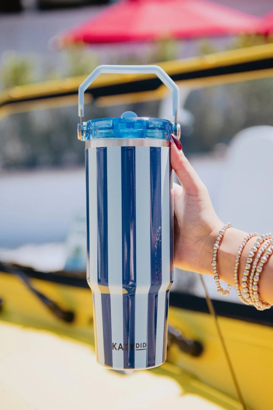 30oz Cabana Tumbler - Light Blue & Navy