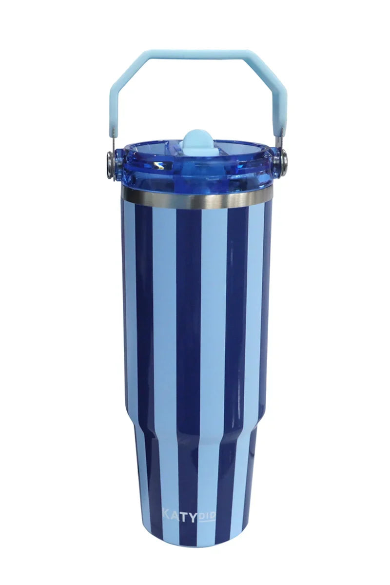 30oz Cabana Tumbler - Light Blue & Navy