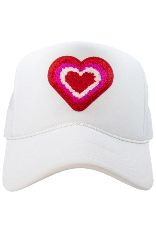 Foam Trucker Hat - Heart Stack Chenille