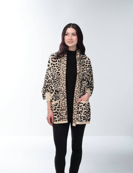 Leopard Sleeve Wrap - Brown