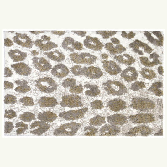 21x33" White Leopard Rug